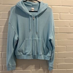 Auden Sky Blue Waffle Knit Hoodie